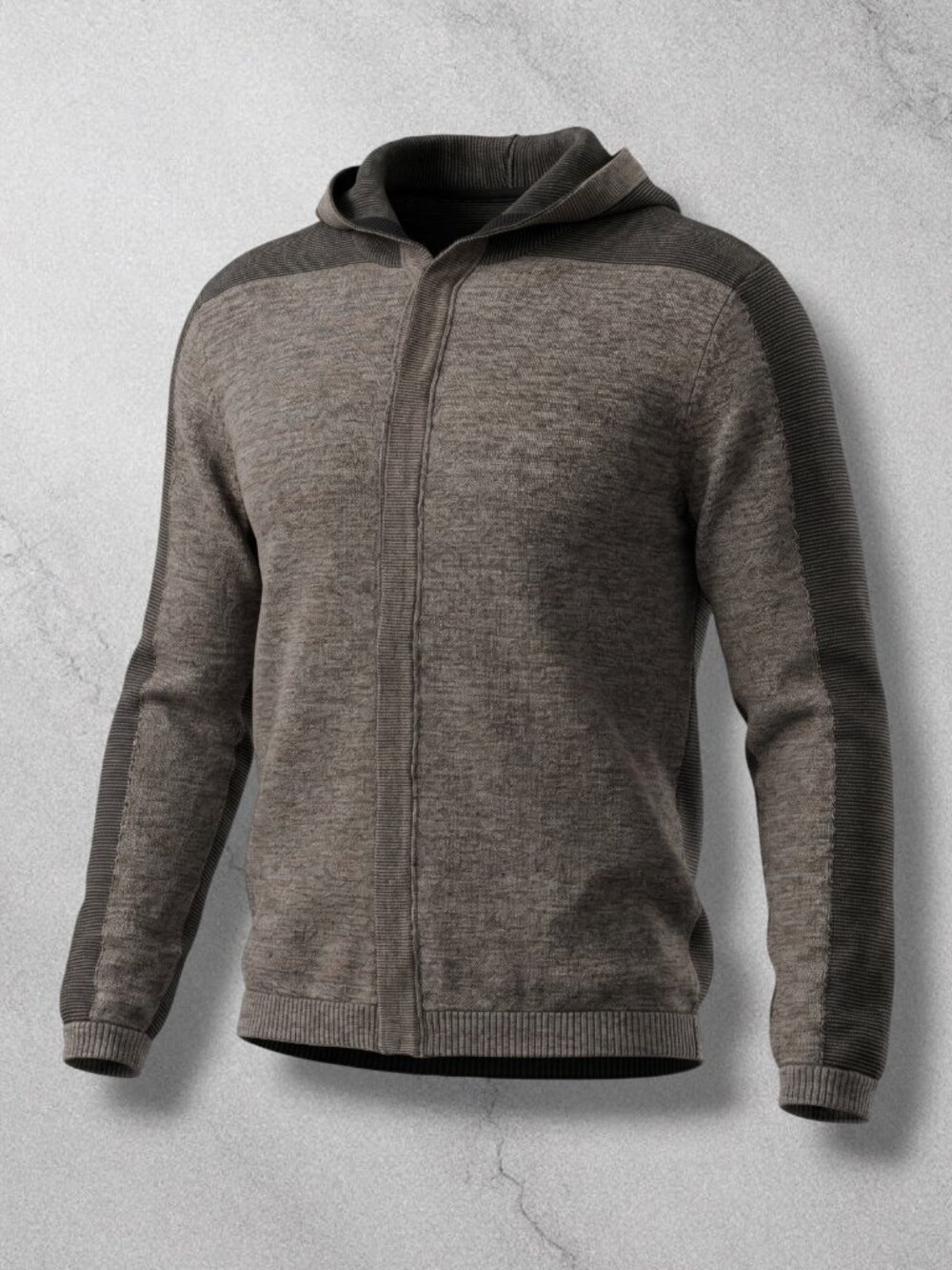 Carbon 2 Cobalt Gray Green Hooded Knit Button Front Cardigan‎ L
